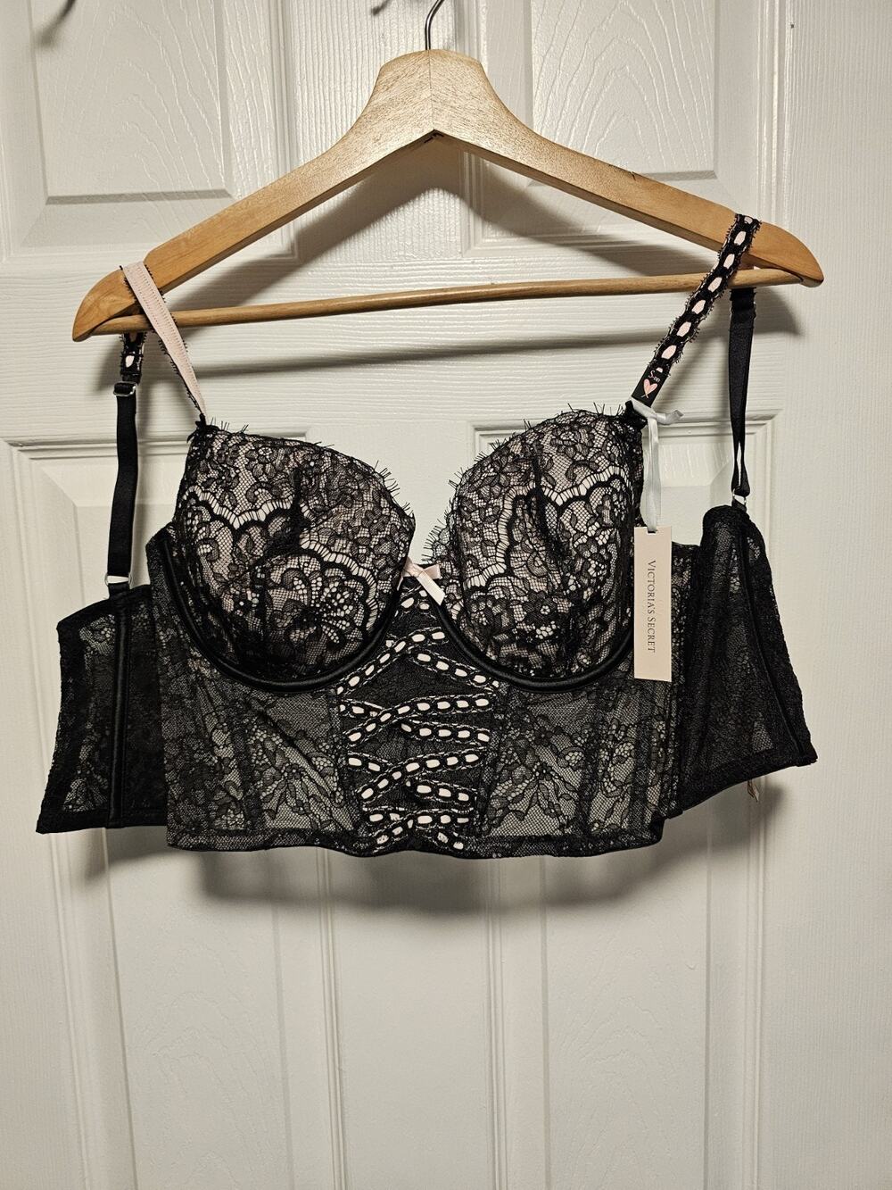 VICTORIA'S SECRET DREAM ANGELS RIBBON SLOT CORSET BRA TOP SIZE (Size: S-DD) NWT